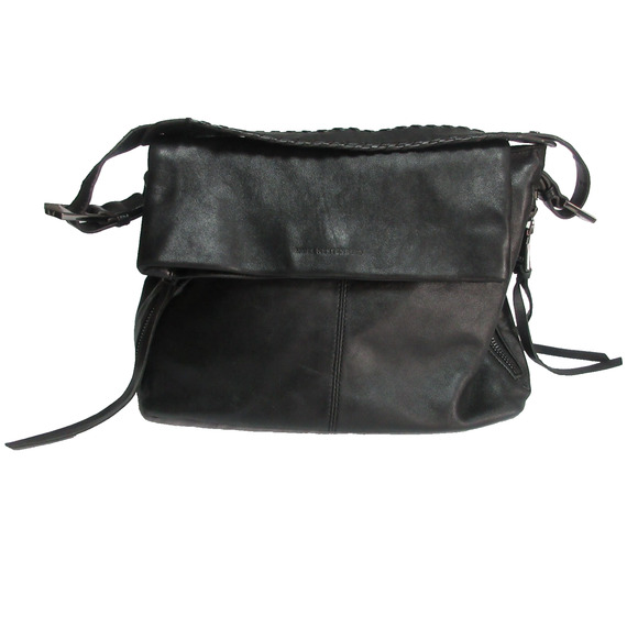 aimee kestenbergBlack Shoulder Handbags Leather Multi Pockets Logo Buttery Soft - Picture 1 of 11